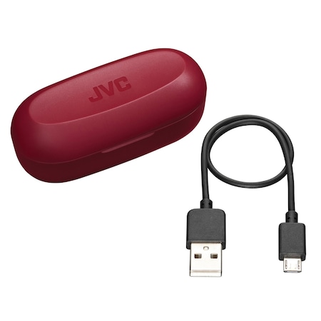 Jvc HA-A8T In-Ear True Wireless Stereo Bluetooth Earbuds with Microphone and Charging Case (Red) HA-A8TR